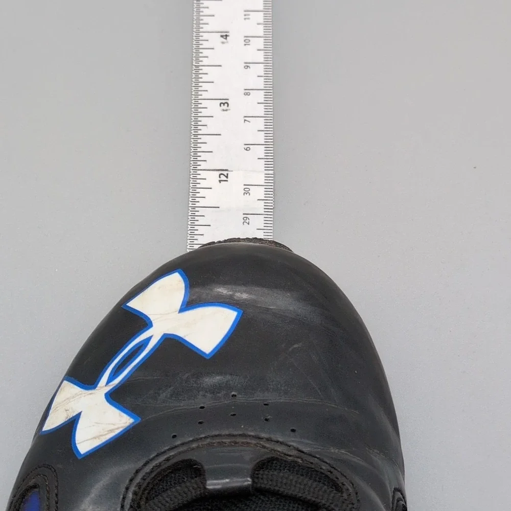 Under Armour Shoes Mens Hammer Black Blue 7 Football Cleats Mid Top 1258031-041